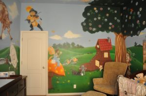 Nursery Rhyme Themed Mural For Kids