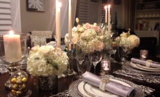 Romantic dining table setup