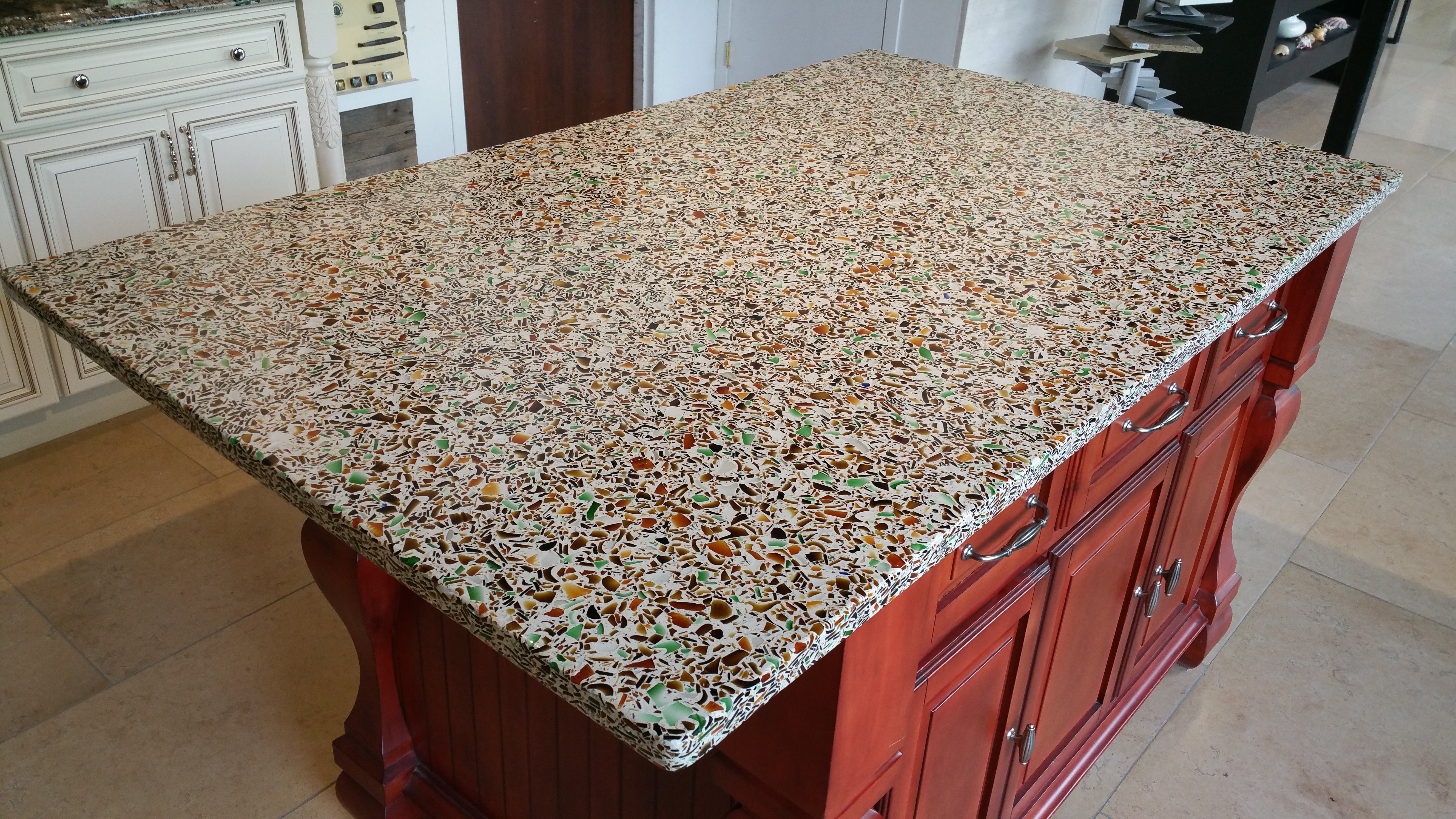 glass types of kitchen countertops