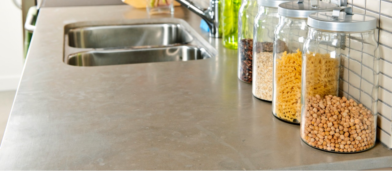 stone countertop in kitchen