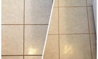 grout repair - before/after