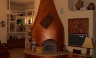 Kiva copper fireplace