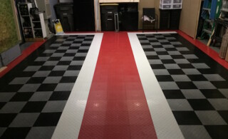 Checkered rubber flooring