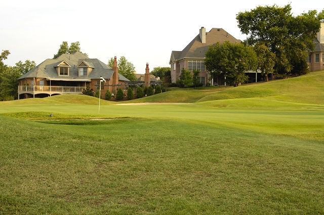 Putting Green on Golf Course near Luxury Homes
