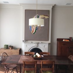 Smart speakers hidden in the ceiling in home in Brooklyn, New York.