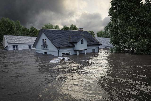 high water flood affecting two story homes