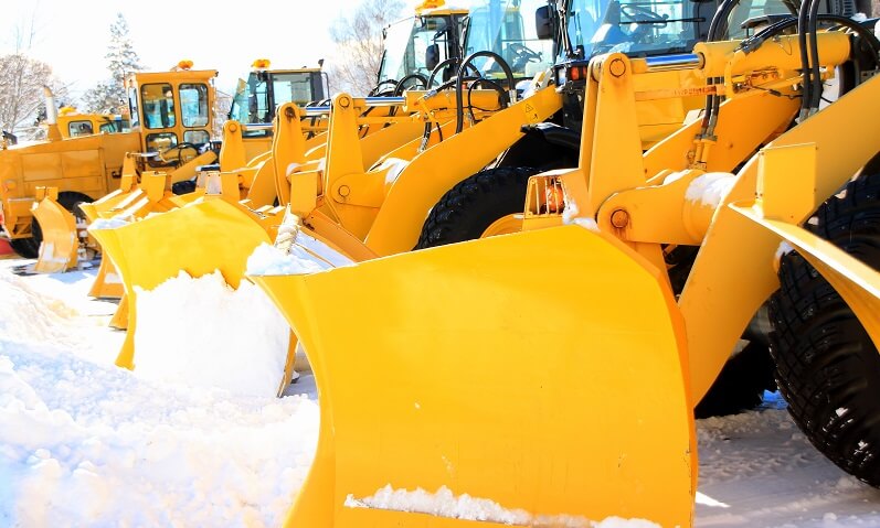 snow plows on standby for contracted customers