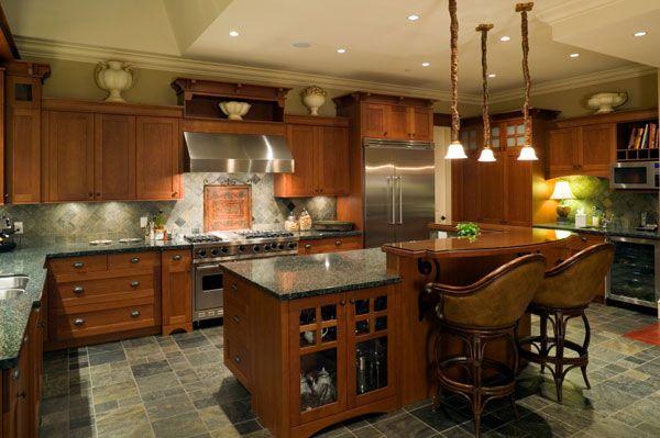 Modern kitchen with a tile floor