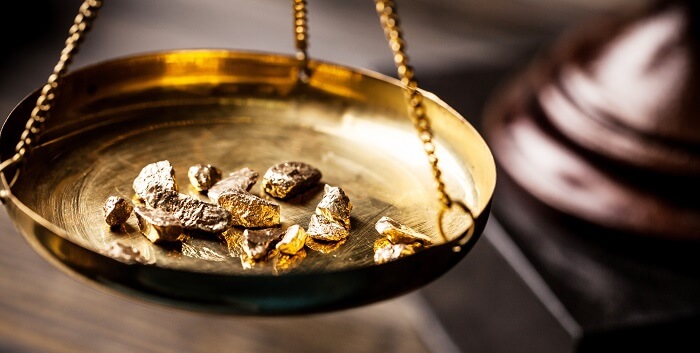 gold in a pan during the gold rush