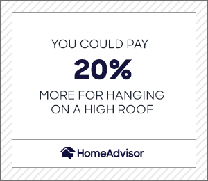 you could pay 20% more for hanging lights on a high roof