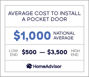 Average cost to install a pocket door is $1,000