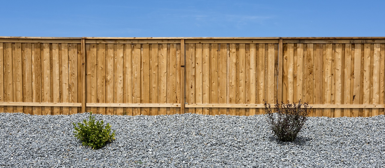 close up of a wood privacy fence