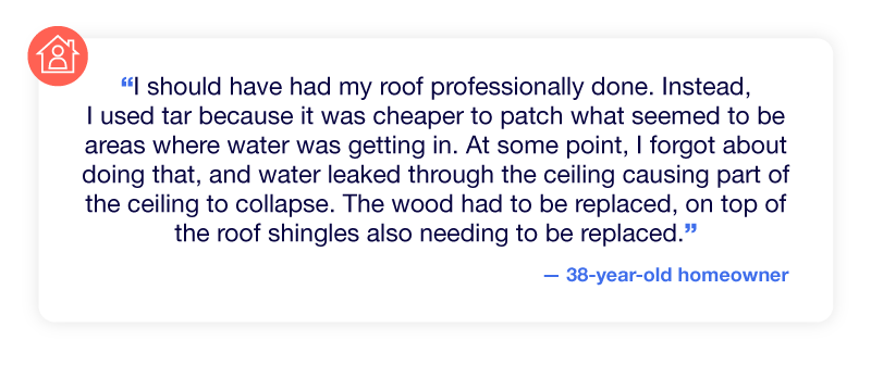 Experience of a collapsed roof due to not having roof maintained professionally.