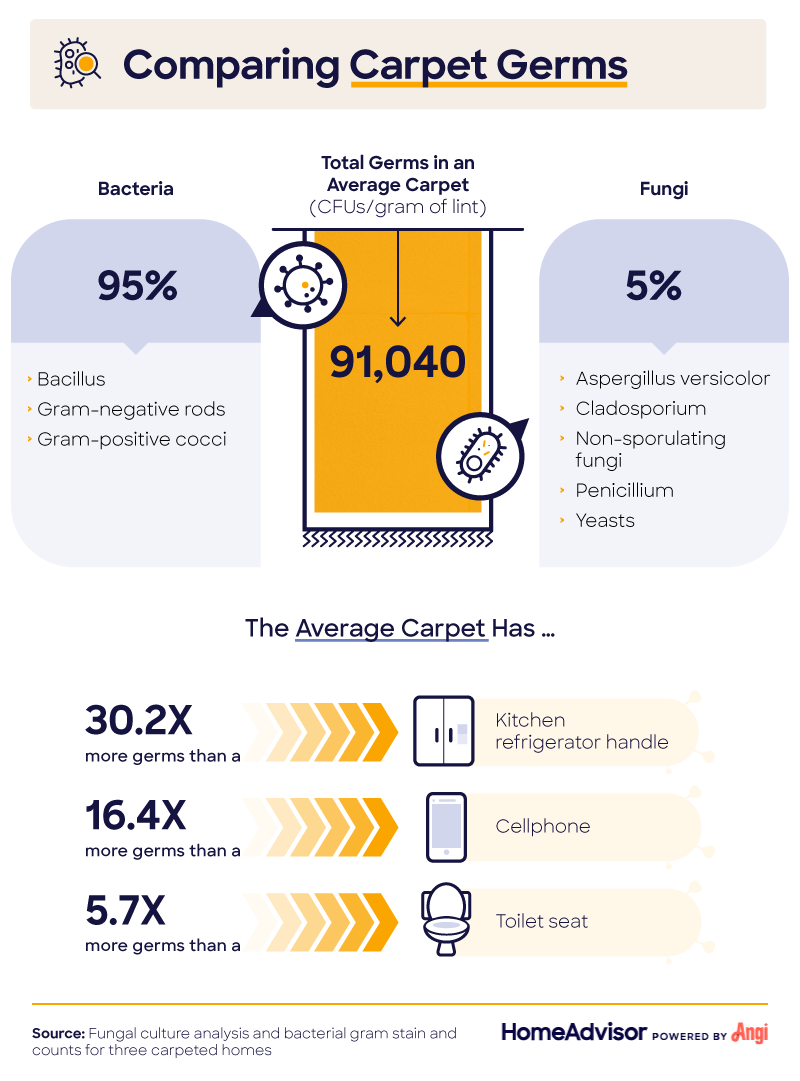 graph comparing carpet germs