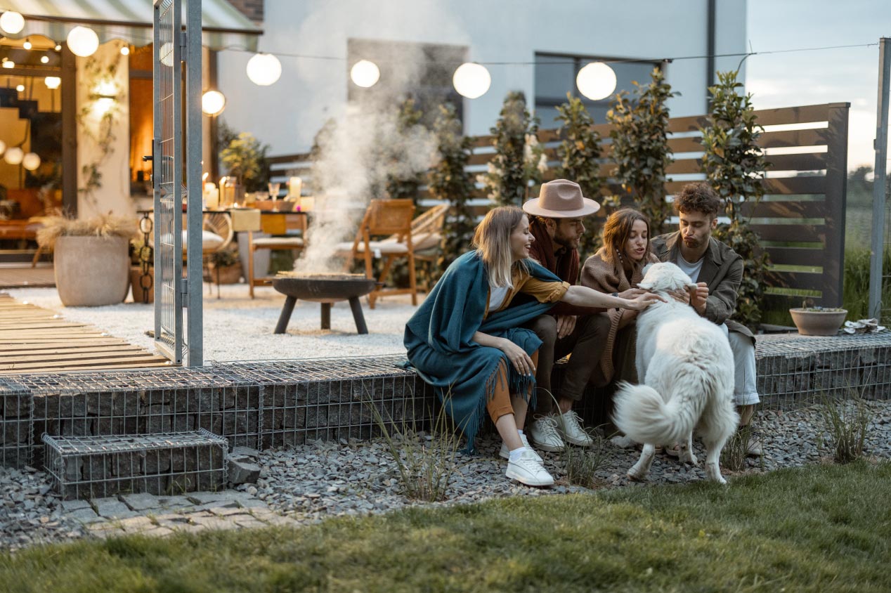 Friends spending time together on a porch