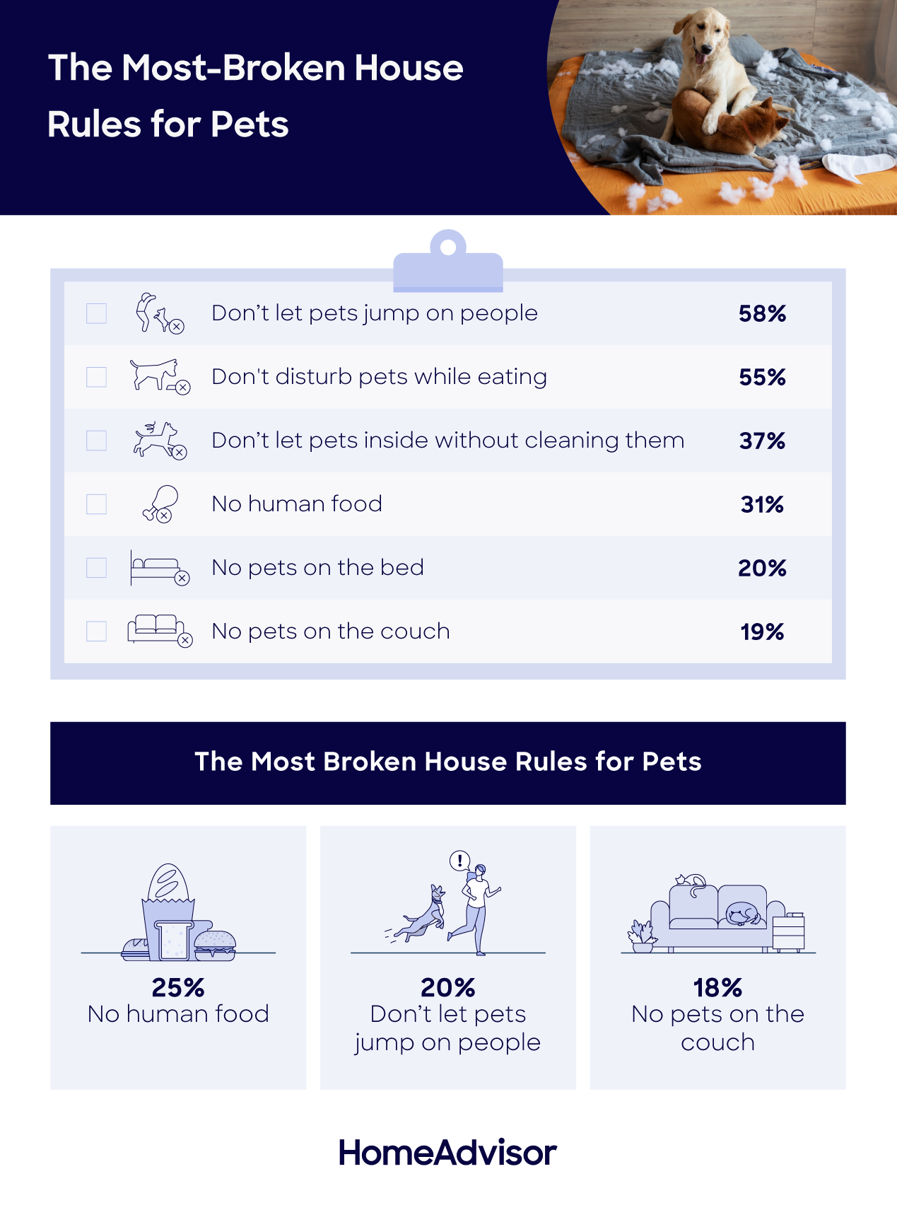 most common house rules for pets