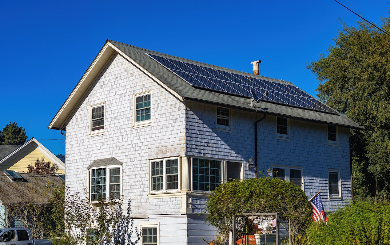 home with solar panels